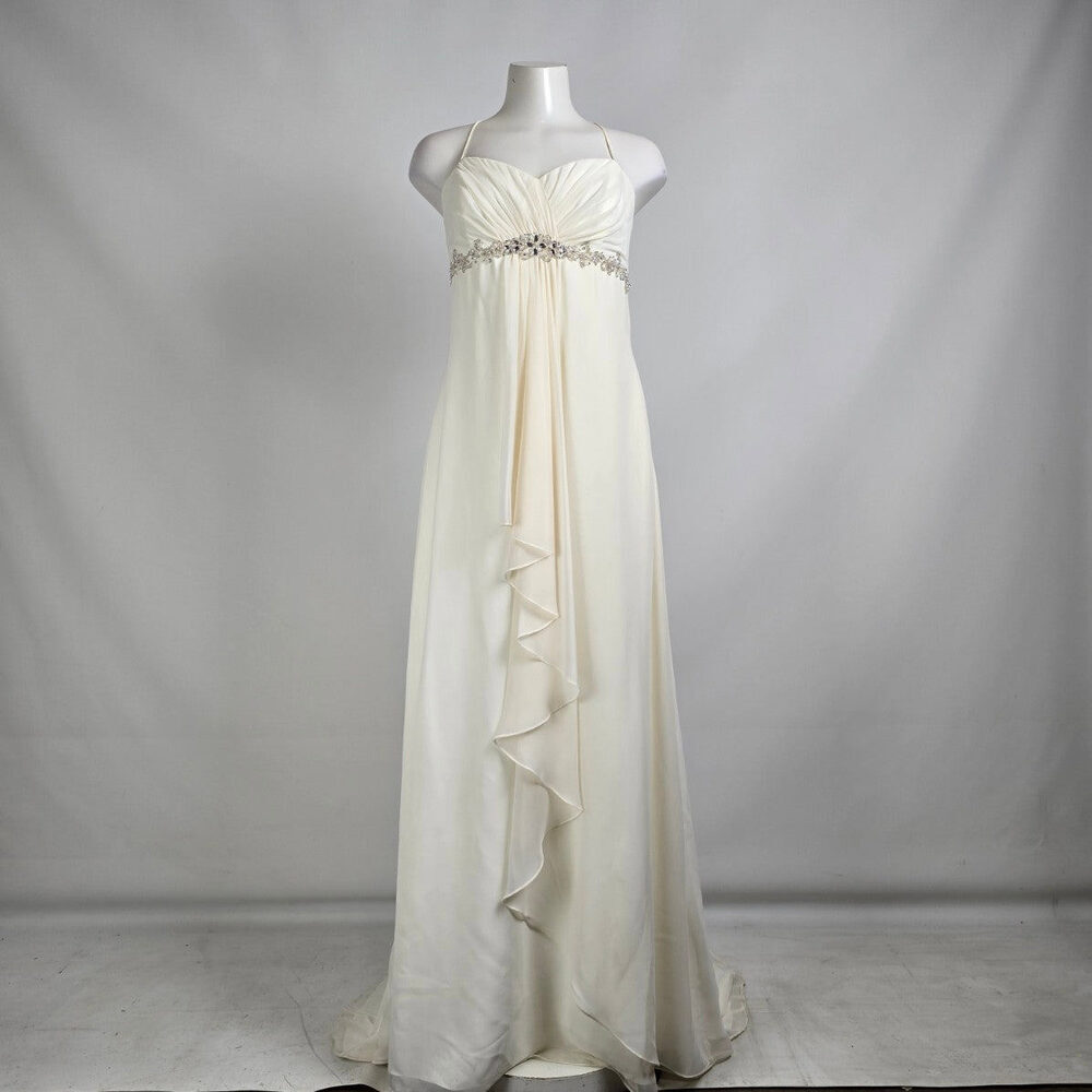 Vintage Niki by Niki Livas Empire Waist Beaded Belt Wedding Gown Size 14